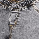 Boys' Stonewashed Grey Regular Fit Elastic Waist Jeans, हल्का ग्रे, small image number null