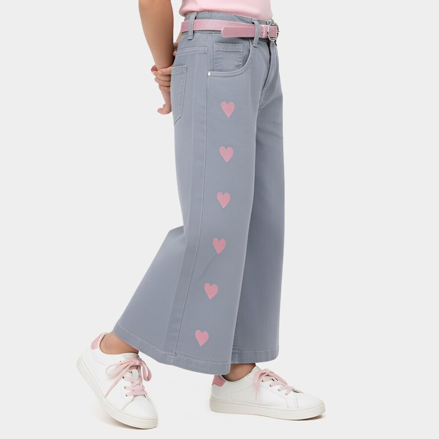 Girls' Jeans, हल्का ग्रे, large