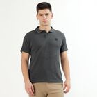 Men's Dark Charcoal Polo Neck Classic T-Shirt, Charcoal, small