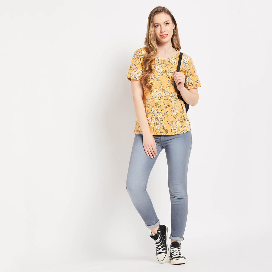 Round Neck T-Shirt, Yellow, large image number null