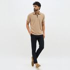 Men's Jet Black Slim Fit Flat-Front Casual Trousers, नेवी ब्लू, small image number null