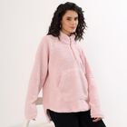 Women's Light Pink High Neck Casual Sweatshirt, गुलाबी, small image number null