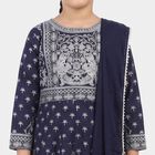 Girls Navy Blue Round Neck Fusion Set Upper and Bottom Set, Navy Blue, small