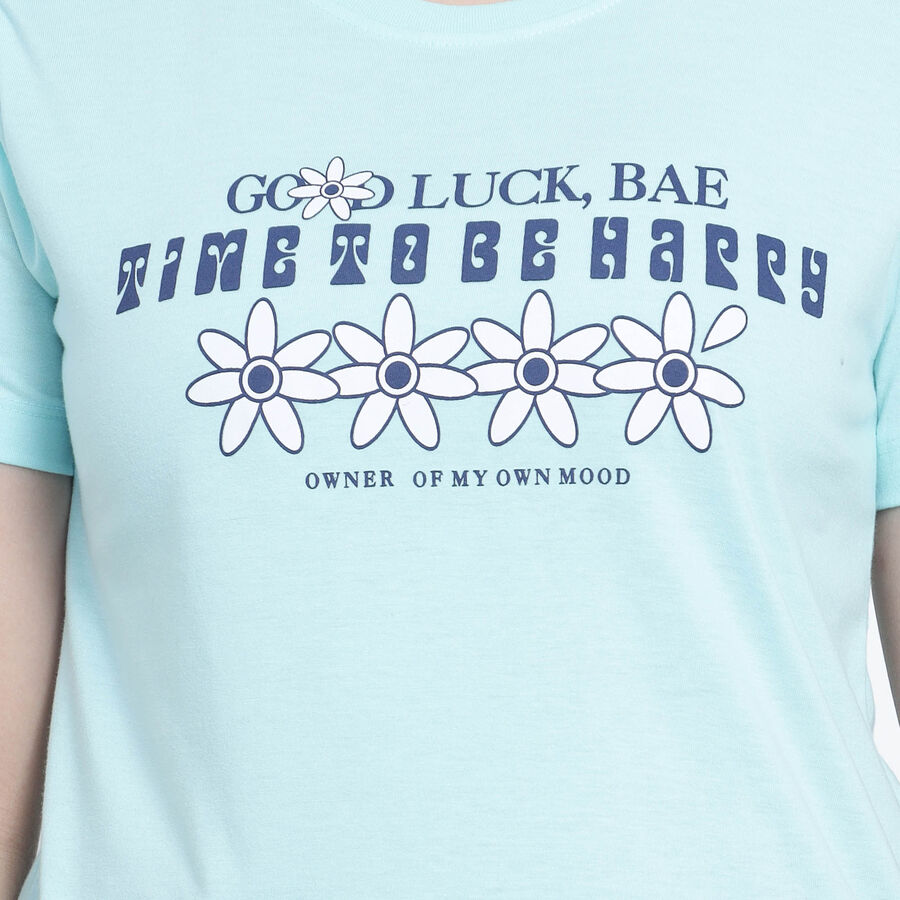 Round Neck T-Shirt, Aqua, large image number null