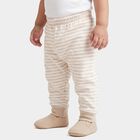 Infants Beige Jogger Fit Striped Pyjama, गहरा पीला, small