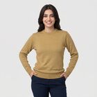Women's Beige Round Neck Regular Top, Beige, small