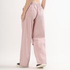 Women's Soft Pink Relaxed Fit Wide-Leg Cargo Pants, Lilac, small