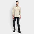 Men's 100% Cotton Casual Shirt, Beige, small image number null