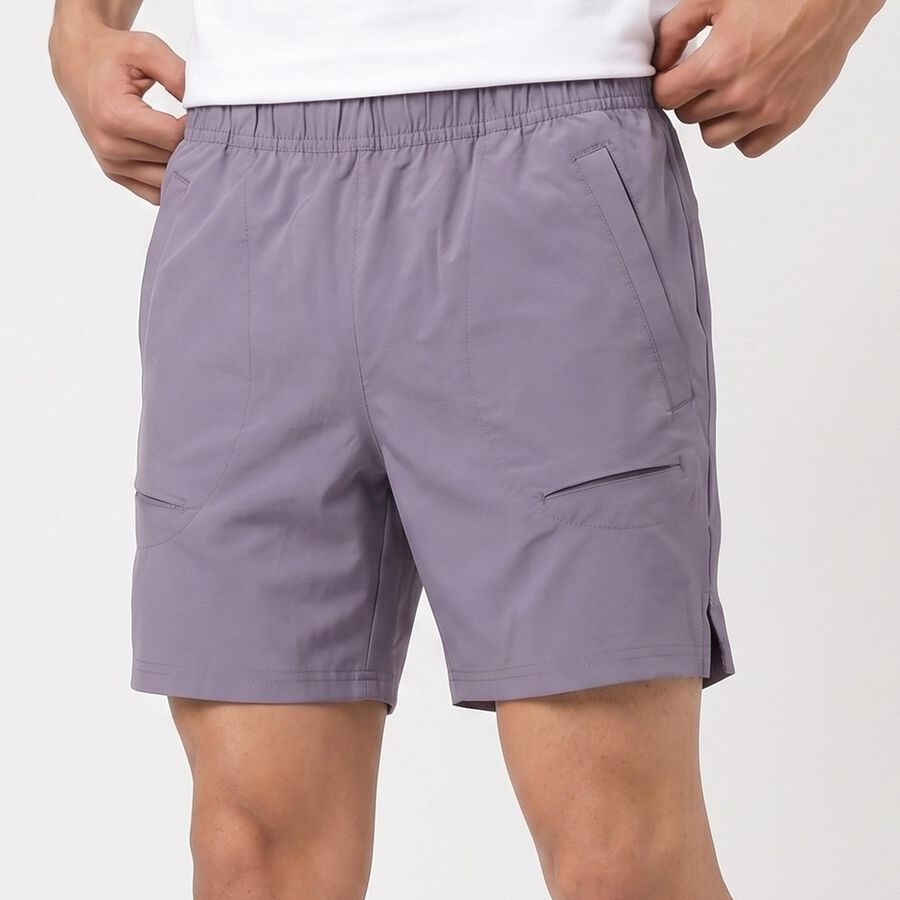 Men's Lilac Regular Fit Shorts, Lilac, large