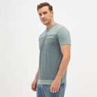 Men's Light Sage Green Henley Neck Casual T-Shirt, Light Green, small image number null