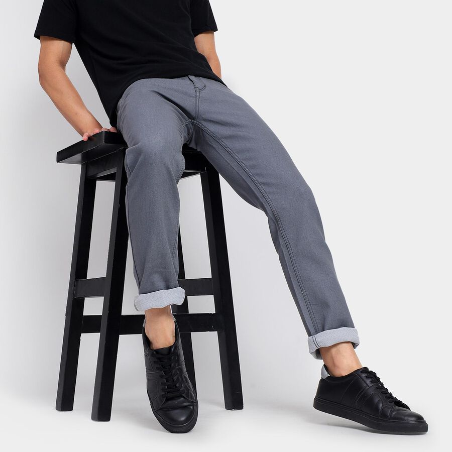 Men's Slim Fit Jeans , Light Grey, large image number null