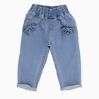 Infants Light Blue Relaxed Fit Decorative Jeans, मध्यम नीला, small image number null
