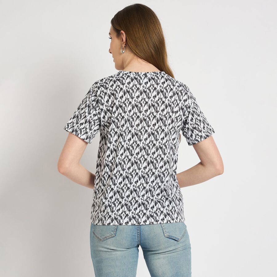 Ladies' Round Neck T-Shirt , Black, large