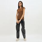 Women's Washed Black High-Rise Straight Fit Distressed Jeans, गहरा ग्रे, small image number null