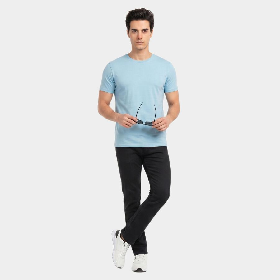 Men's Dark Grey Slim Fit Solid Jeans, गहरा ग्रे, large