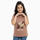 Girls' T-Shirt, भूरा, small image number null