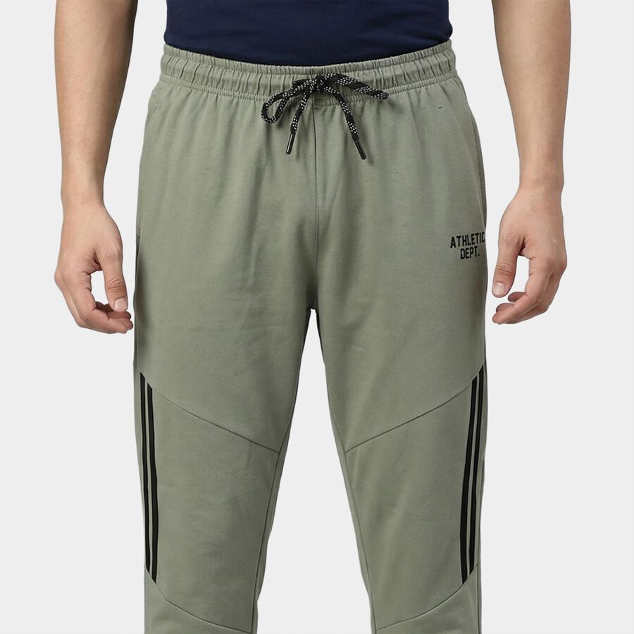 Men's Light Green Tapered Fit Ribbed Cuff Track Pants, हल्का हरा, large