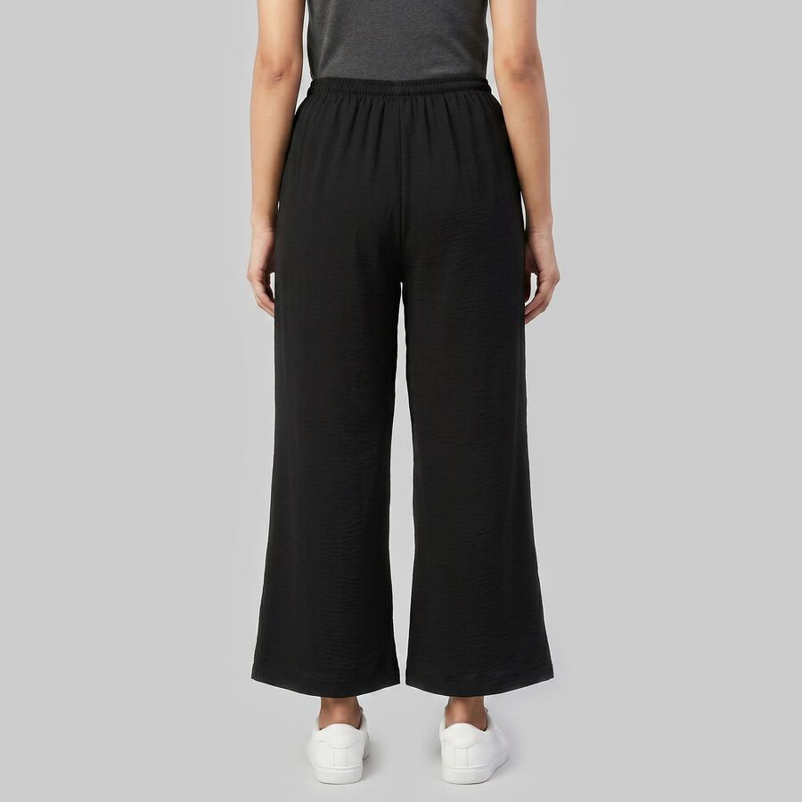 Women's Black Regular Fit Solid Track Pants, Black, large