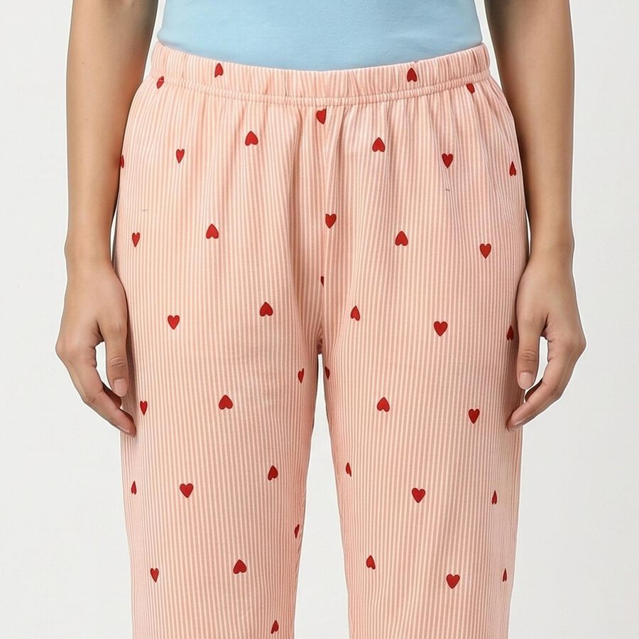 Women's Orange Straight Fit Printed Capri, Orange, large