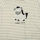 Infants' Grey Cotton Round Neck Zebra Graphic Print Baba Suit, Light Grey, small