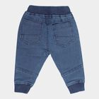 Infants Heavy Wash with Embroidery Rib Waist W Suspende Jeans, Mid Blue, small image number null