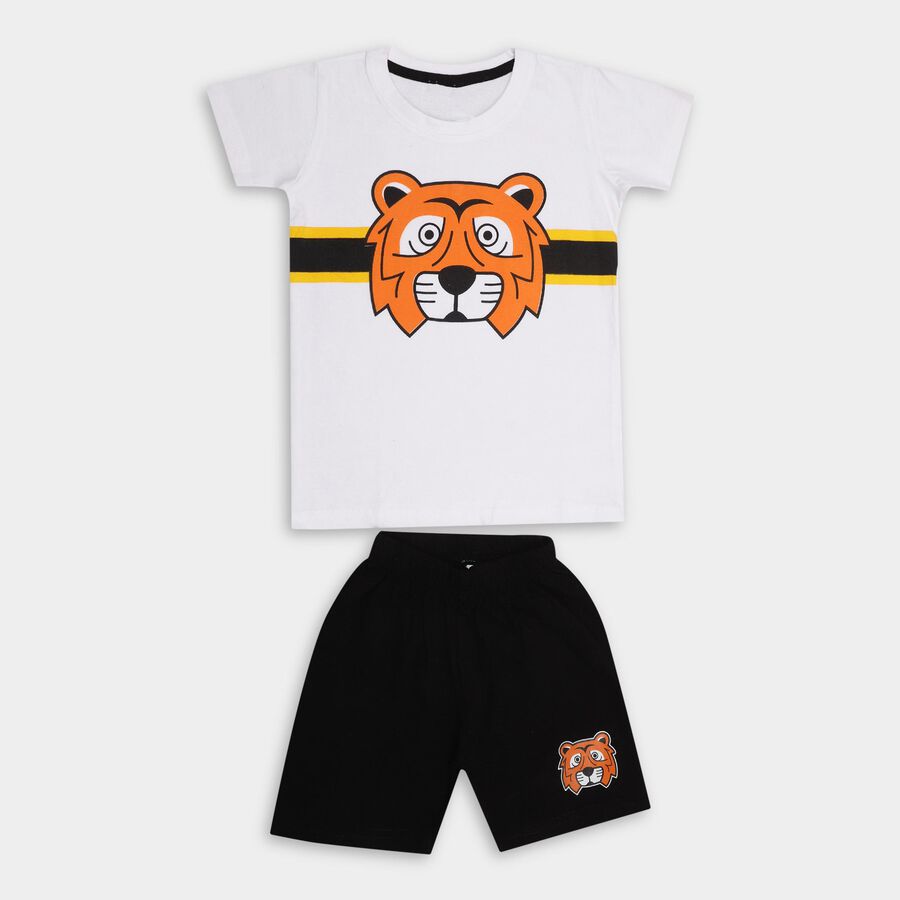 Boys' 100% Cotton Knit Baba Suit, White, large image number null