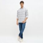 Men's Light Grey Cotton Spread Collar Casual Shirt, Light Grey, small image number null
