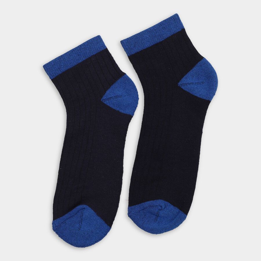 Men's Socks (Pack of 3), नेवी ब्लू, large