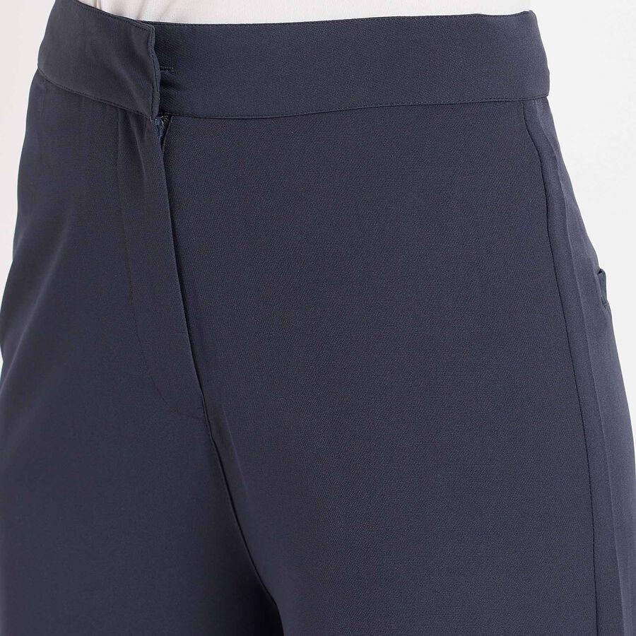 Solid Flared Trousers, Teal Blue, large image number null
