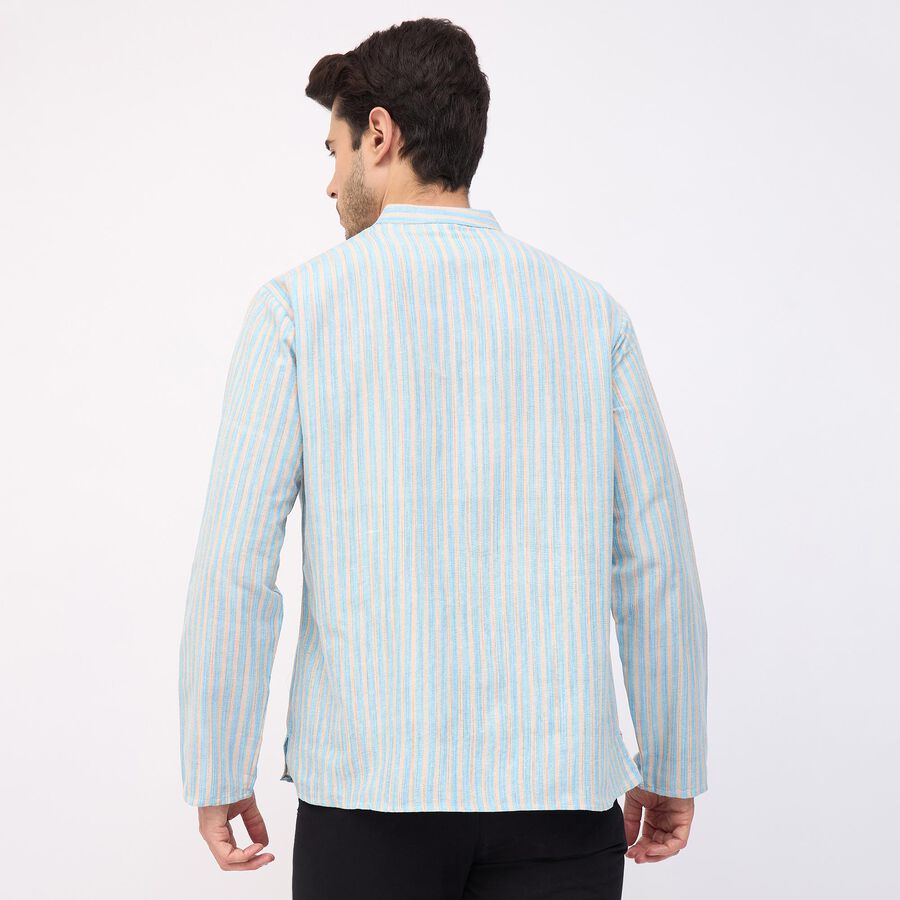 Men's Mandarin Collar Kurta, Light Blue, large image number null