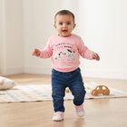 Infants' Pink Round Neck Pullover Sweatshirt, Pink, small