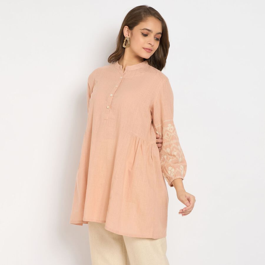 Ladies' 100% Cotton Kurti, Peach, large image number null