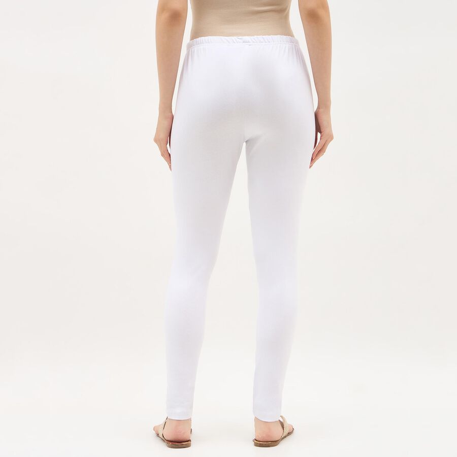 Women's Bright Snow White Slim Fit Plain Churidar, White, large image number null