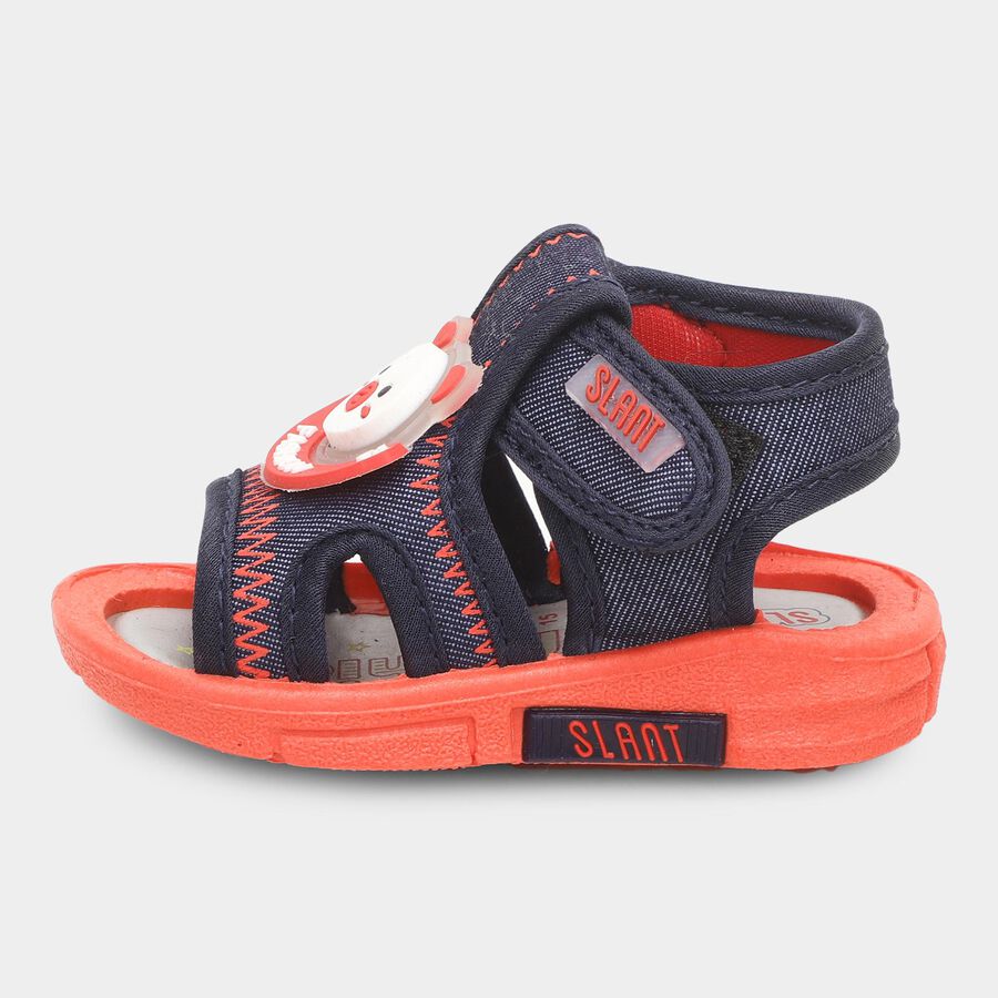 Boys' Bright Cherry Red and Deep Midnight Navy Strap Casual Sandals, लाल, large image number null