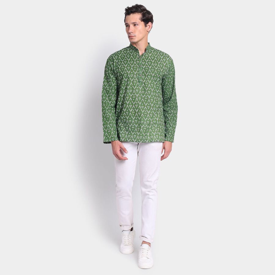 Men's Cotton Kurta, Dark Green, large image number null