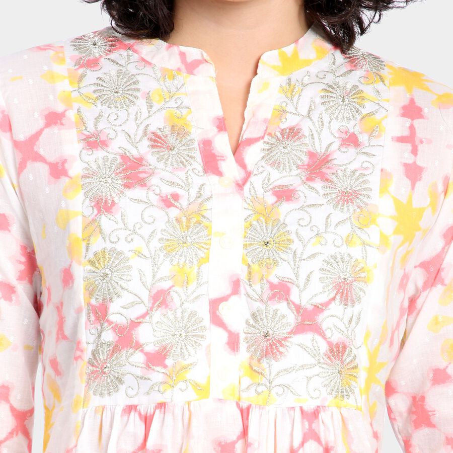 Ladies' 100% Cotton Kurta, Pink, large image number null