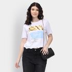 Ladies' 100% Cotton Crop  Top, White, small