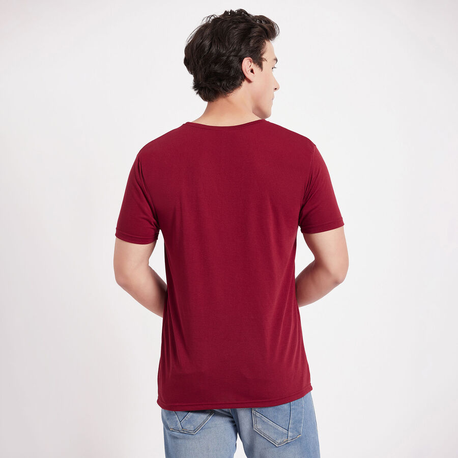 Round Neck T-Shirt, Maroon, large image number null