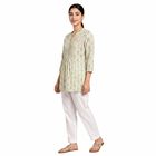 Women's Purple Notch Neck Floral Printed Kurti, Purple, small