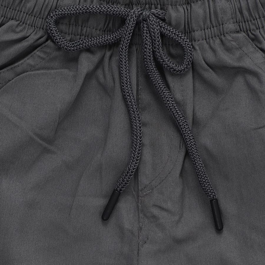 Boys' Dark Grey Regular Fit Jogger Trousers, गहरा ग्रे, large