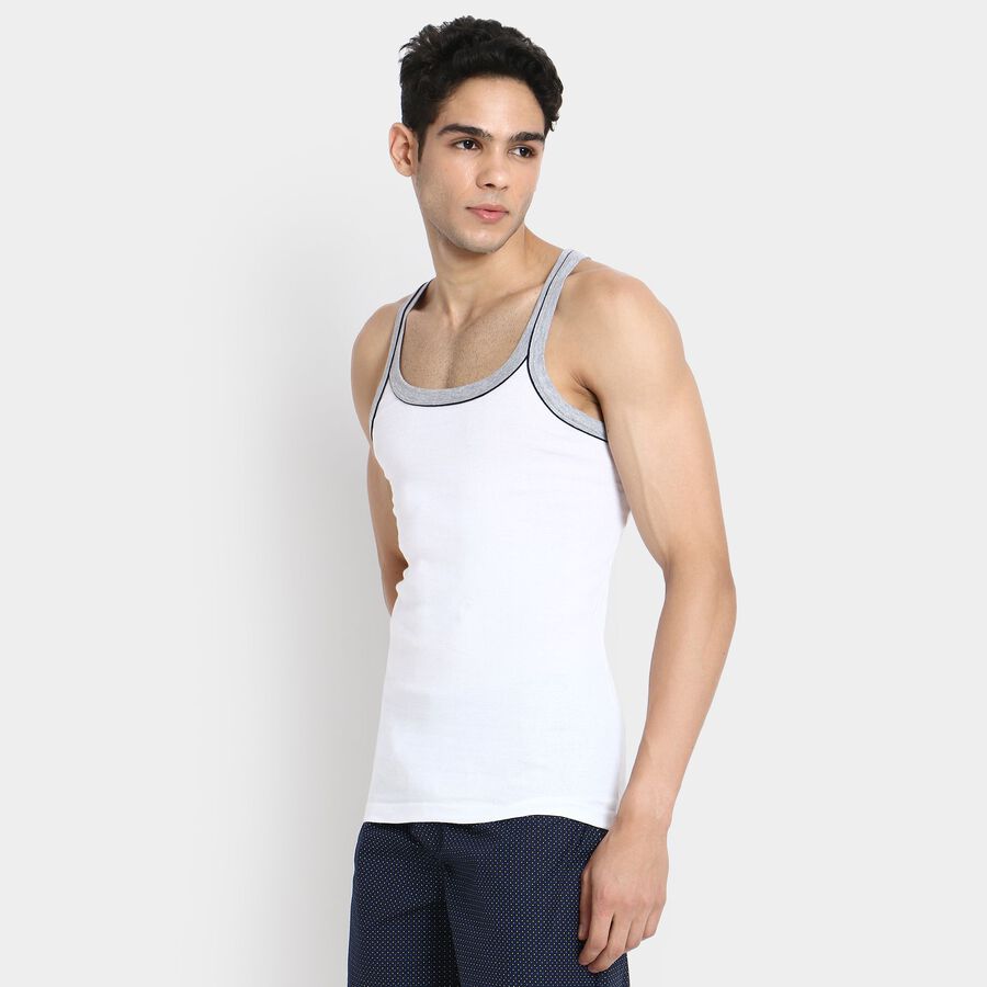 Men's 100% Cotton Gym T-Shirt, White, large image number null