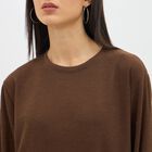 Men's Rich Chocolate Brown Crew Neck Casual T-Shirt , Brown, small image number null