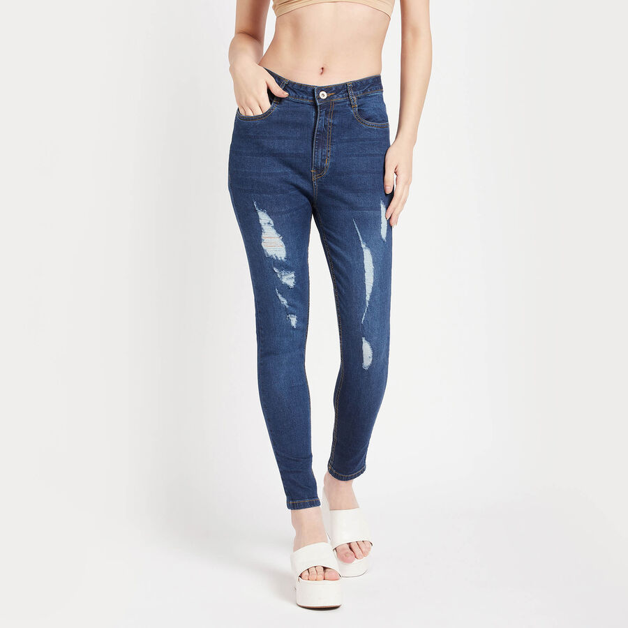 Skinny Fit High Rise Jeans, Mid Blue, large image number null