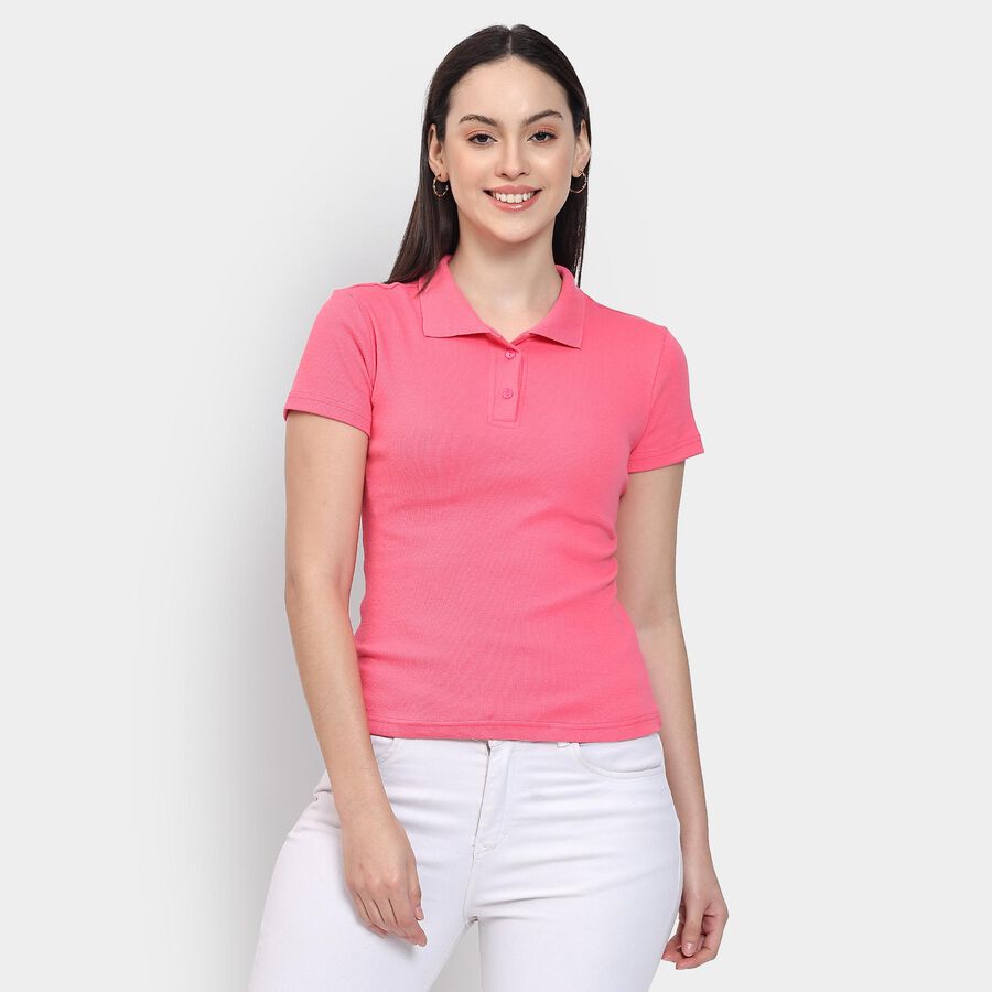 Ladies' Polo T-Shirt , मूँगा (कोरल), large image number null