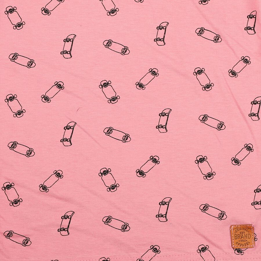 Boys Pink Cotton Polo Neck Casual T-Shirt, Pink, large