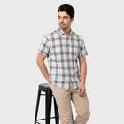 Men's Blue Checked Casual Shirt, Mid Blue, small