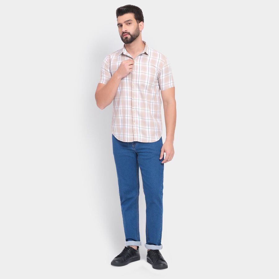 Men's 100% Cotton Casual Shirt, Beige, large image number null