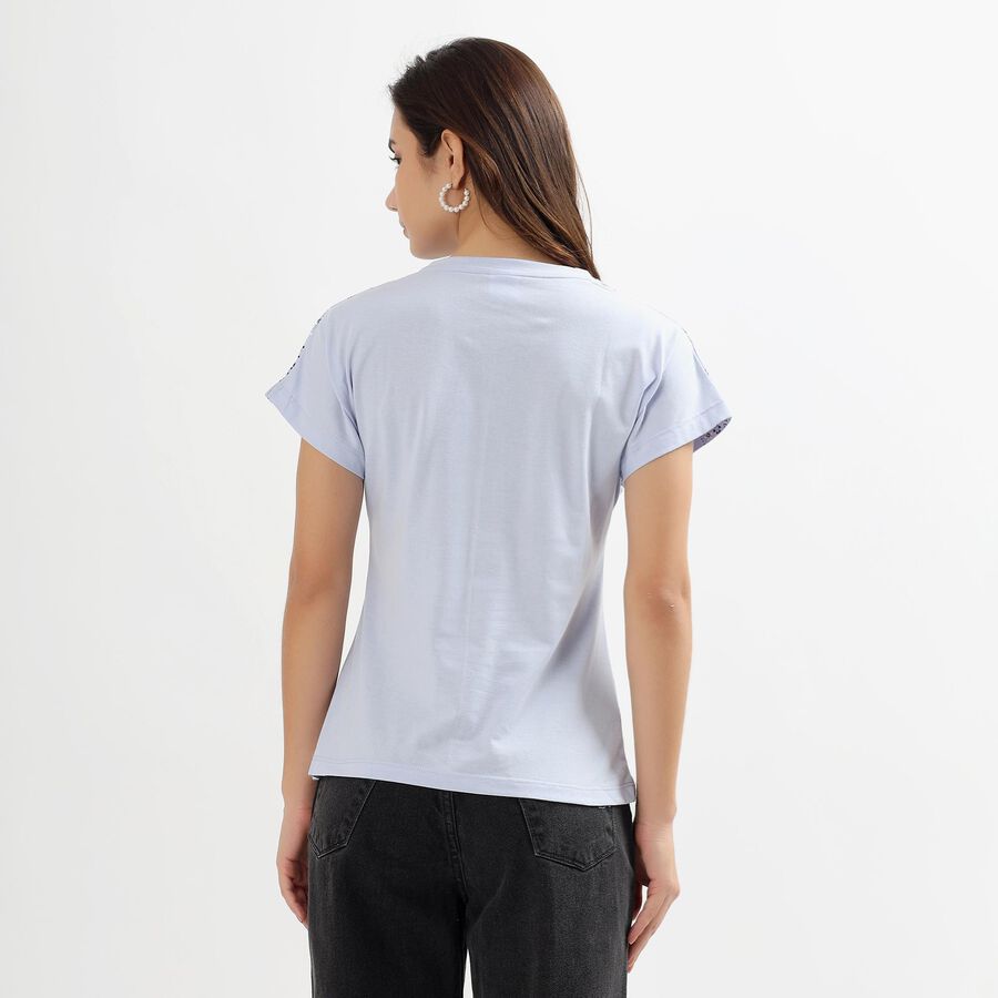 Ladies' Round Neck T-Shirt, Light Blue, large image number null
