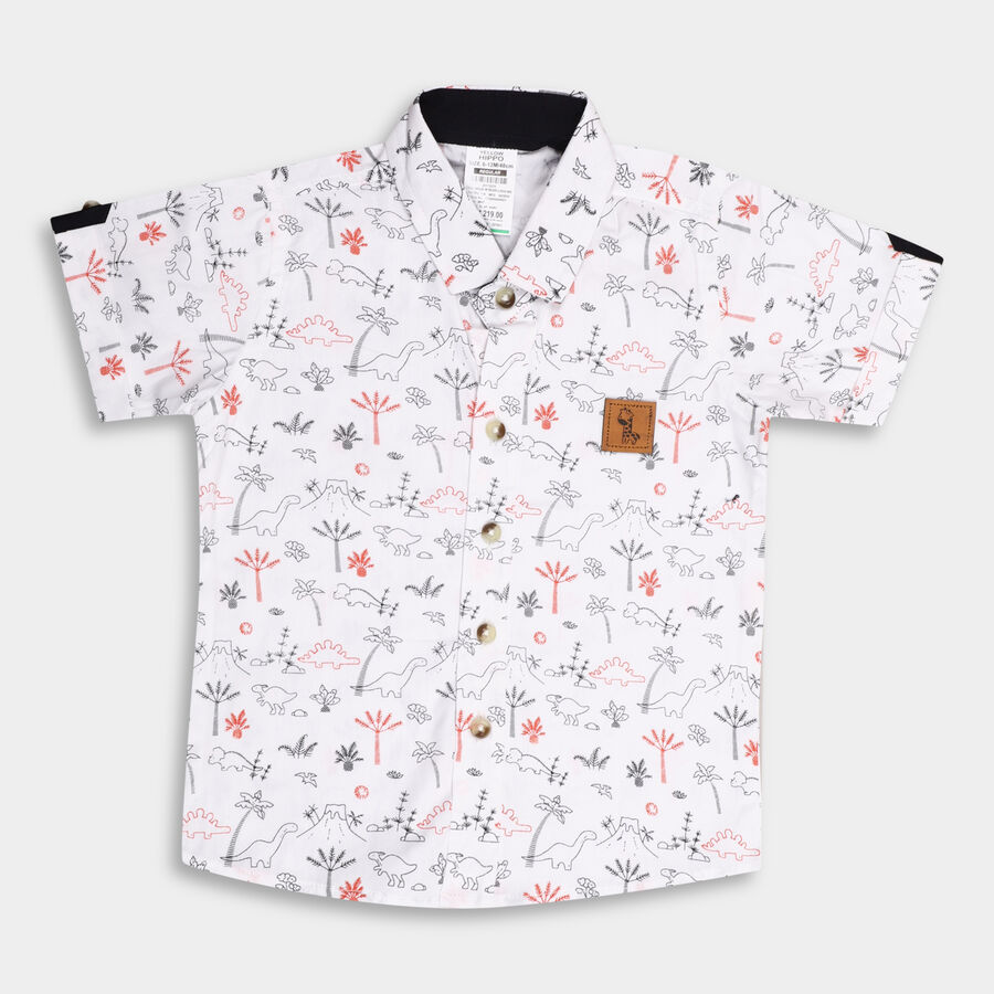 Kids' Cotton Shirt, White, large image number null