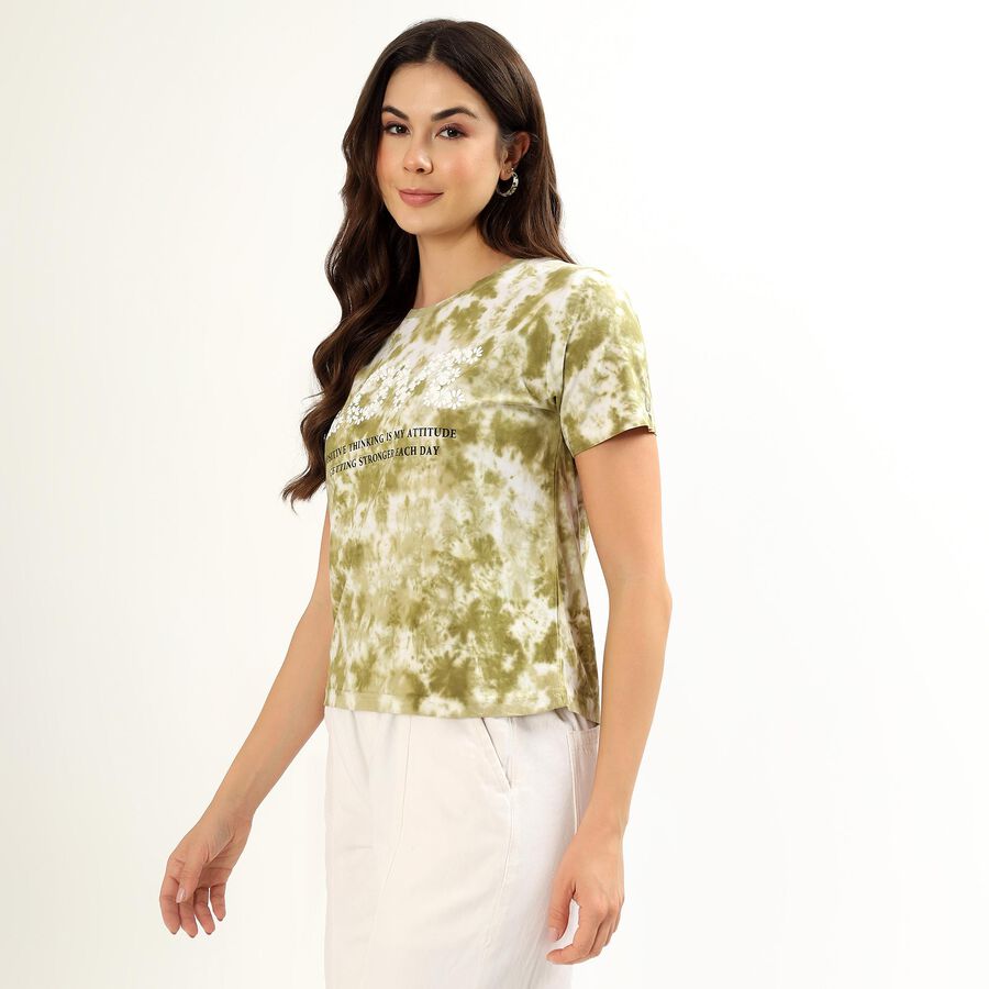 Ladies' Round Neck T-Shirt, हल्का हरा, large